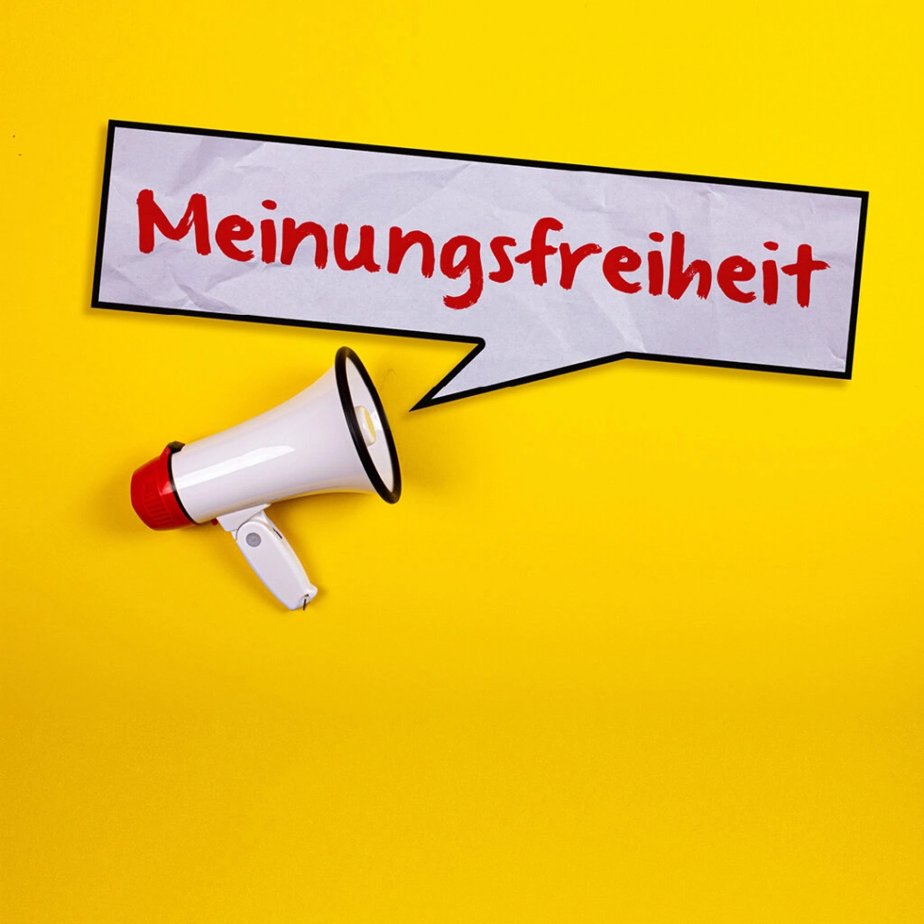 Meinungsfreiheit, Megaphon und Sprechblase, Art.5 GG